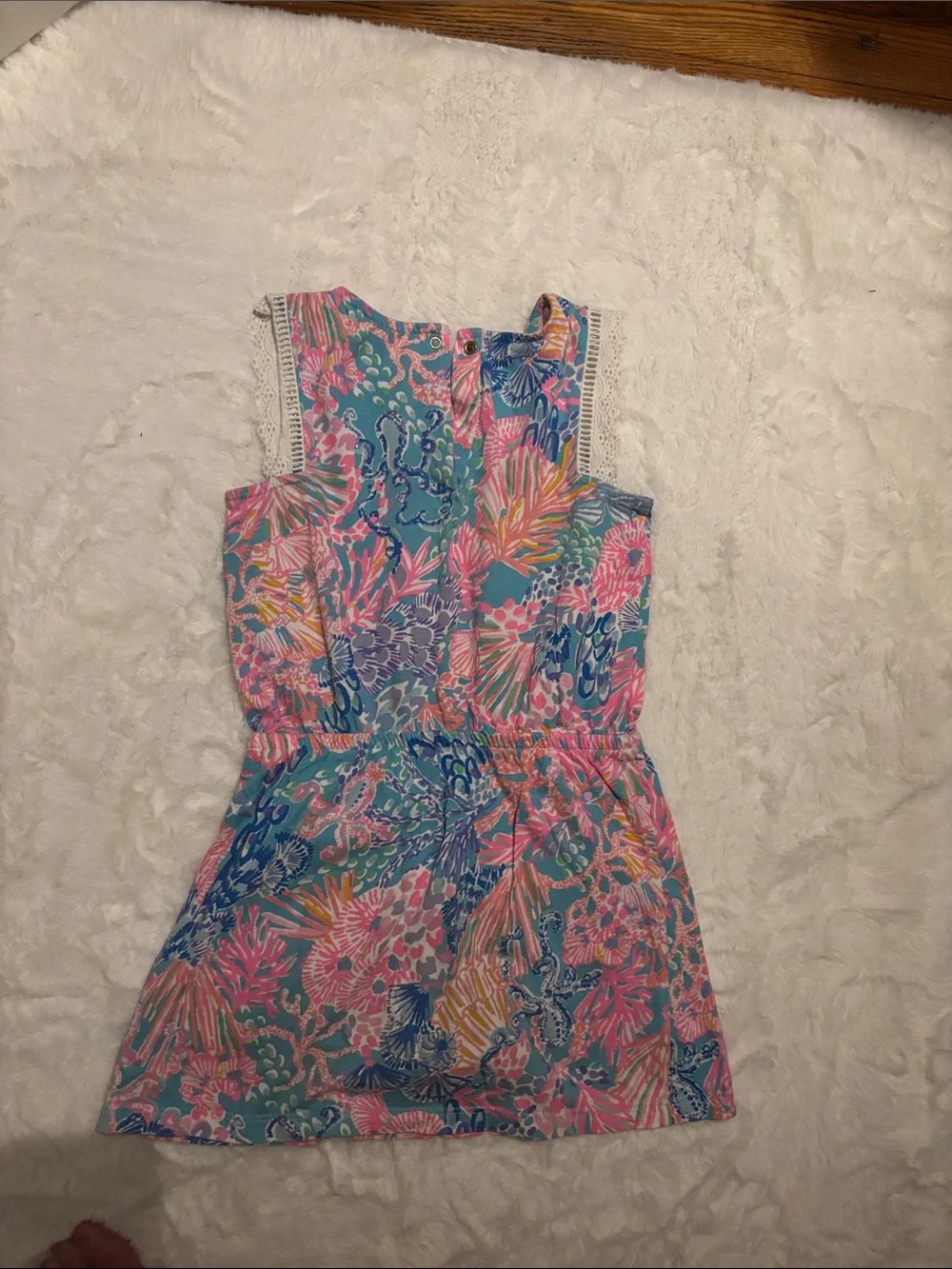 Lilly Pulitzer Girls Multicolor Floral Tank Dress - Blue, Pink & Coral